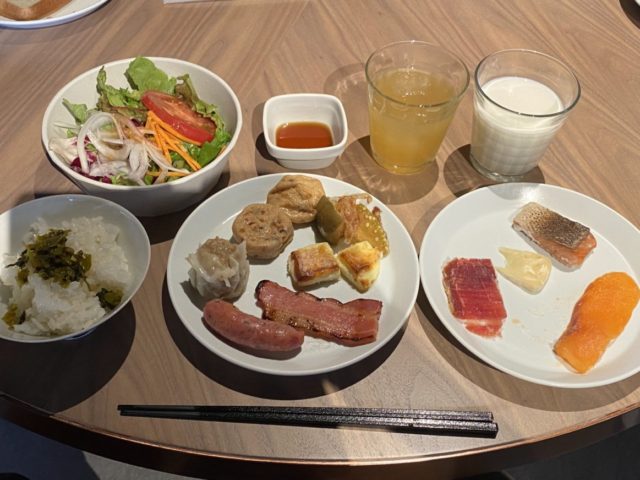HIYORIチャプター京都 プラチナエリート特典 朝食ブッフェ ボンヴォイそば オードブル カクテルタイム